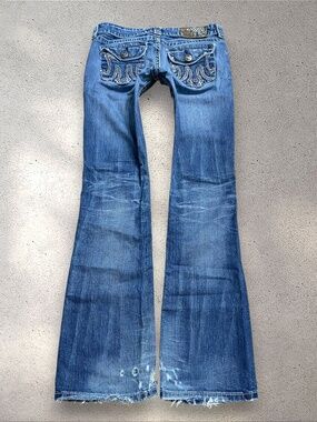 MEK Denim Ultra Low Rise Slim Bootcut Jeans